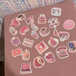 Pink vintage stickers